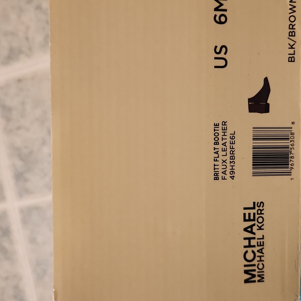 Michael Kors Black and Brown Booties with Gold Accents - Picture 2 of 3
